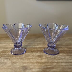 Set of Two Lavendar Flower Glasses